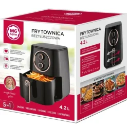 Airfryer 5 w 1 frytkownica beztłuszczowa MG Home Rose Gold Air Fryer 4.2 L czarna 1400W