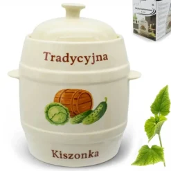 Beczka kamionkowa 6 litrów hermetyczna do kiszenia ogórków kapusty kremowa słoje Bella Fiore