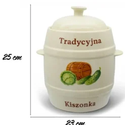 Beczka kamionkowa 4 litry hermetyczna do kiszenia ogórków kapusty kremowa słoje Bella Fiore Tragar