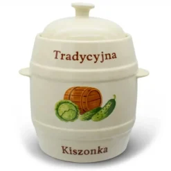 Beczka kamionkowa 4 litry hermetyczna do kiszenia ogórków kapusty kremowa słoje Bella Fiore Tragar