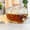 Beczka szklana słój z kranikiem 3 L ze stojakiem do whisky lemoniady napojów wody Vilde