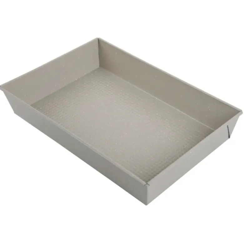 Blacha prostokątna forma beżowa do pieczenia 36,5x24x6 cm z stali węglowej i powłoki nieprzywierającej Kinghoff