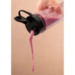 Blender personalny MG Home 500 ml 260W Butelka z ustnikiem, pokrywka i ostrze ze stali nierdzewnej czarny