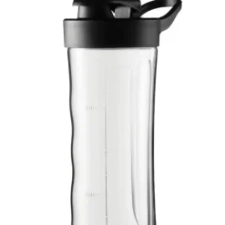 Blender personalny MG Home 500 ml 260W Butelka z ustnikiem, pokrywka i ostrze ze stali nierdzewnej czarny