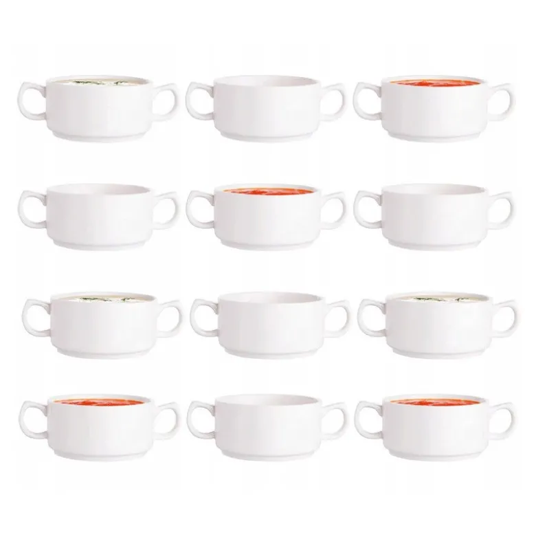 Bulionówka biała porcelana 280 ml flaczarka zestaw 12 sztuk salaterka 11 cm Altom regular
