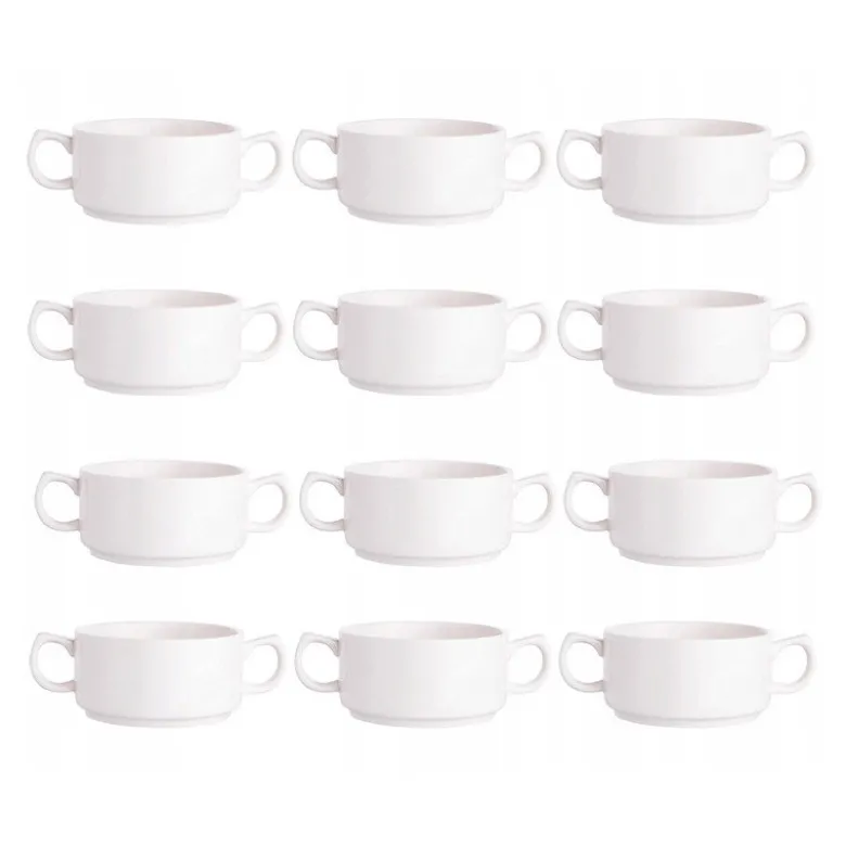 Bulionówka biała porcelana 280 ml flaczarka zestaw 12 sztuk salaterka 11 cm Altom regular