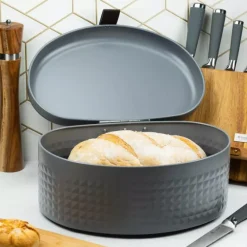 Chlebak metalowy Klausberg KB 7578 pojemnik na pieczywo szary diament