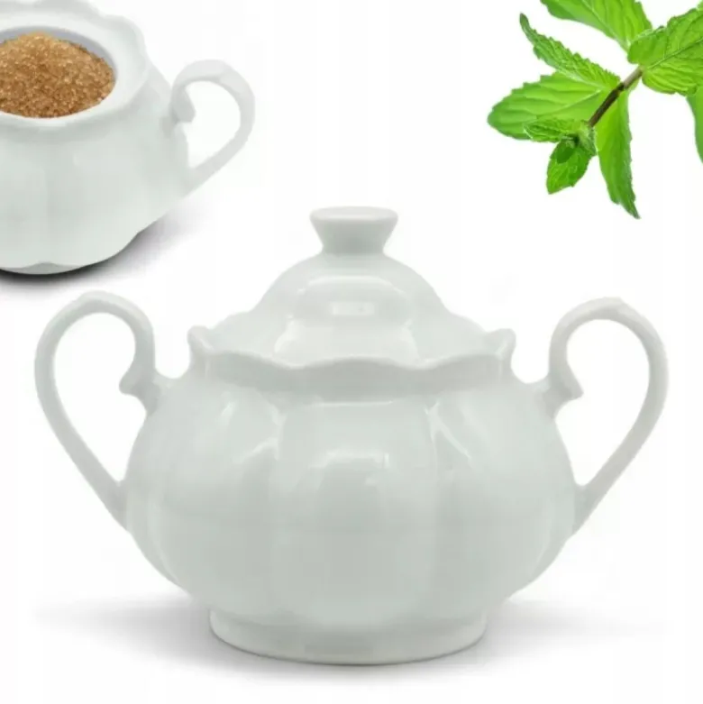 Cukiernica porcelanowa pojemnik na cukier 290 ml cukierniczka z pokrywą Tragar