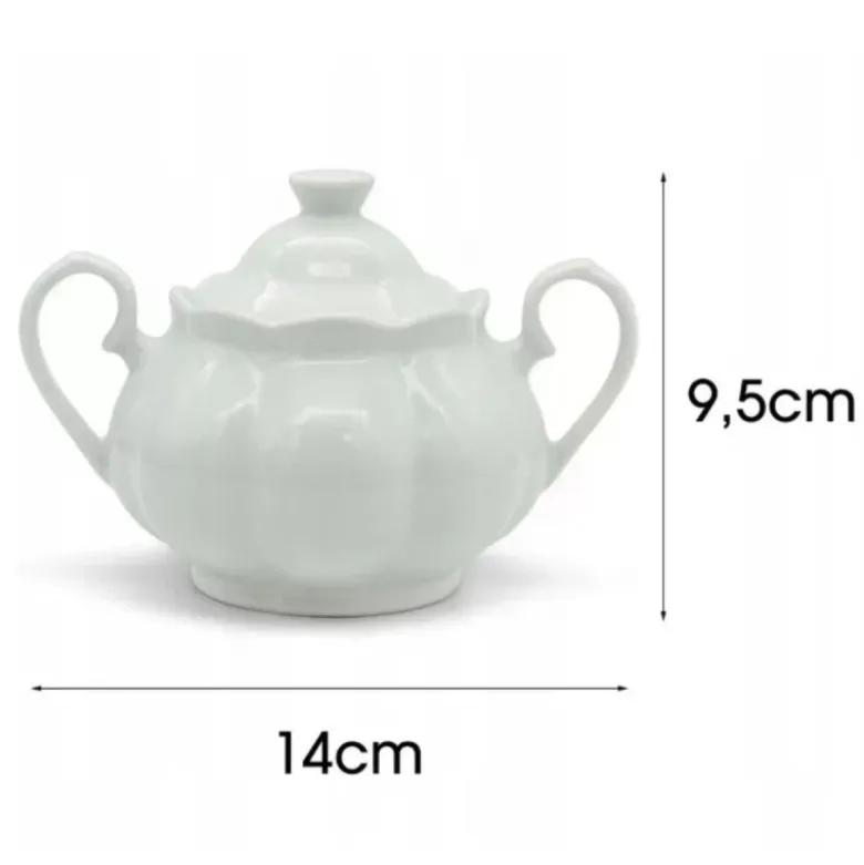 Cukiernica porcelanowa pojemnik na cukier 290 ml cukierniczka z pokrywą Tragar