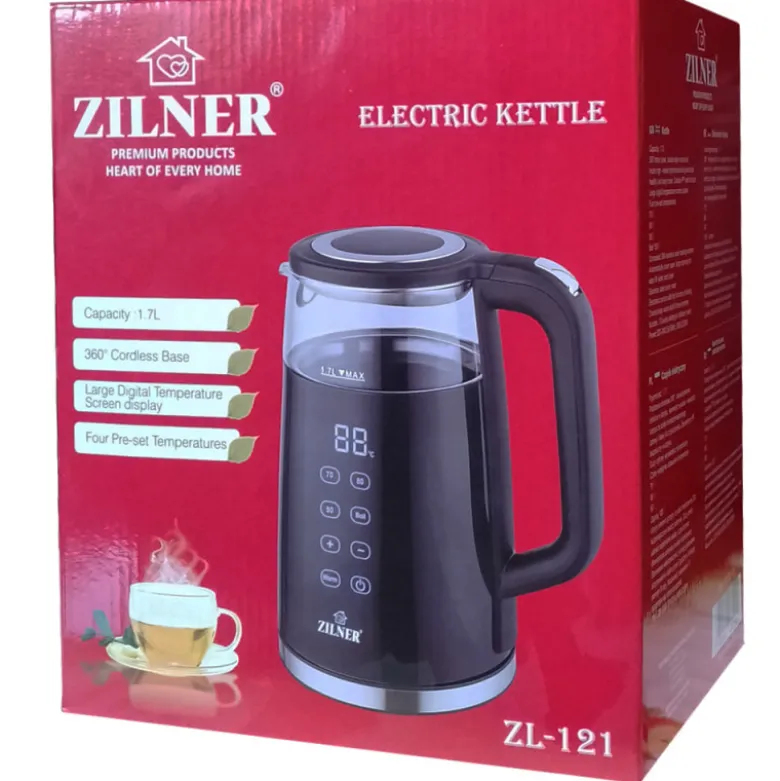 Czajnik elektryczny 1.7 L z regulacją temperatury czarny Zilner ZL 121