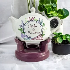 Czajnik 1L Dzbanek z podgrzewaczem zestaw Imbryk Herbs BL-T-40 Tragar