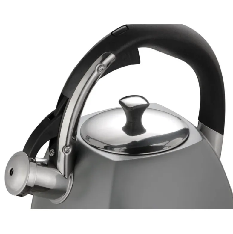 Czajnik stalowy na gaz Klausberg KB 7411 z gwizdkiem 2.2 L szary