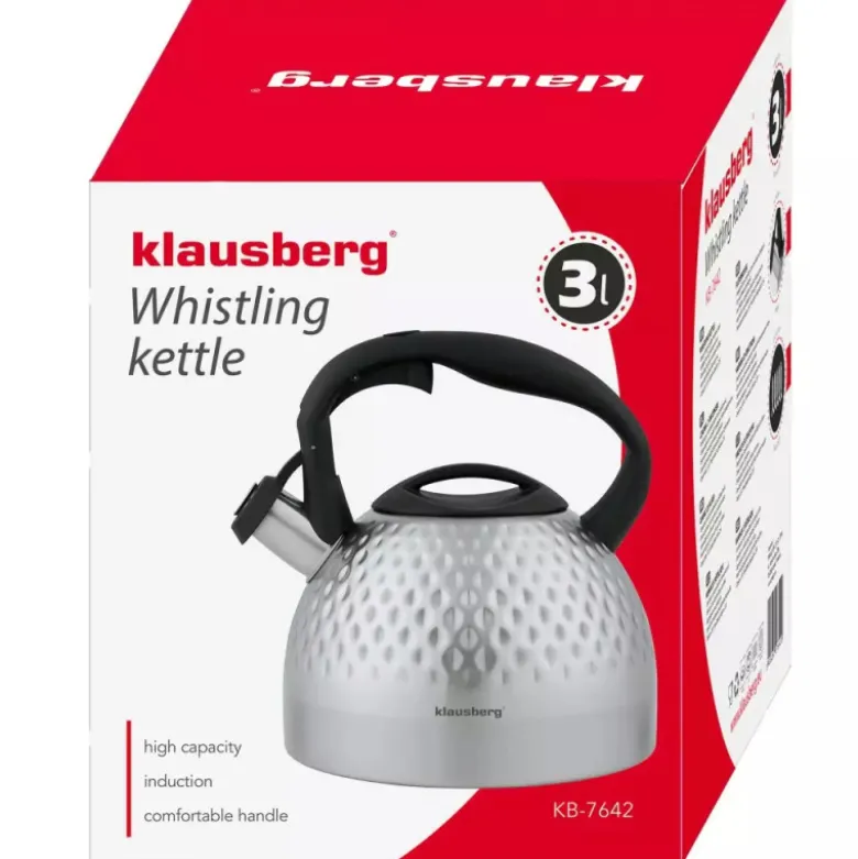 Czajnik tradycyjny stalowy 3 L srebrny Klausberg KB 7642