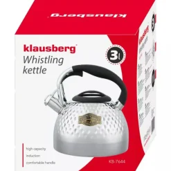 Czajnik tradycyjny stalowy 3 L srebrny Klausberg KB 7644 indukcja gaz