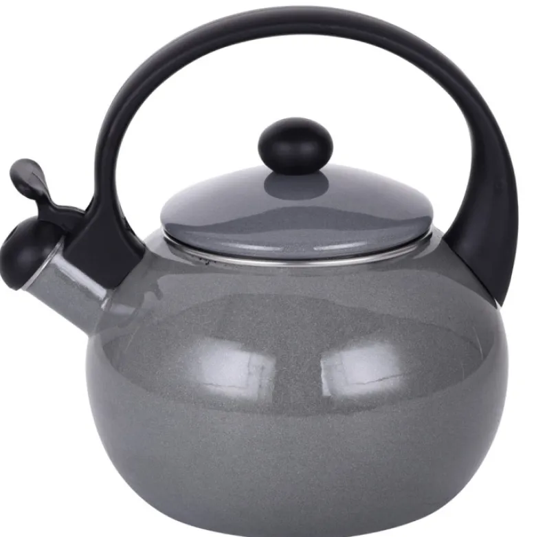 Czajnik tradycyjny z gwizdkiem emaliowany szary 2.2 l Kamille KM-1038D