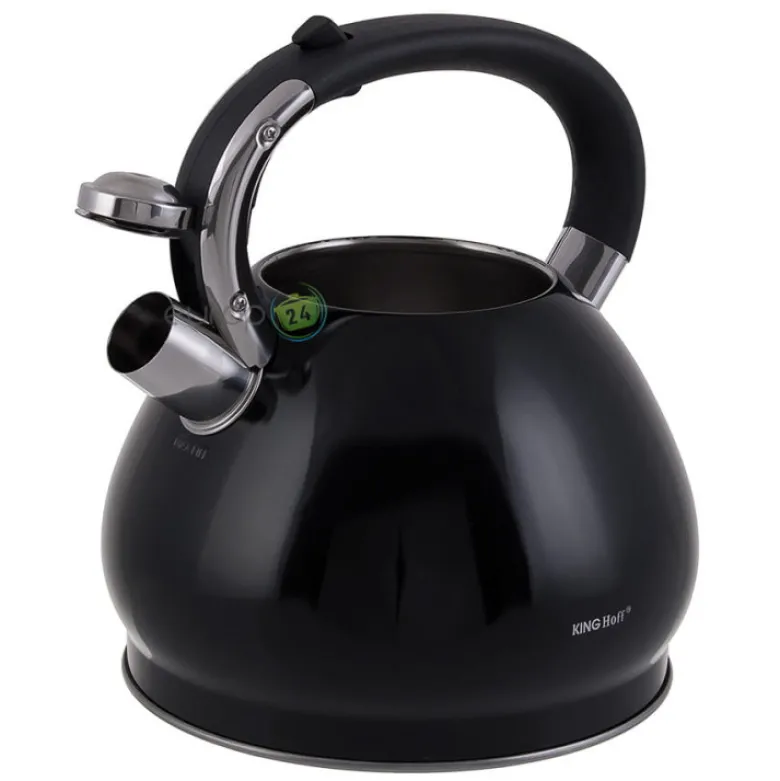 Czajnik ze stali KingHoff KH 1221 z gwizdkiem na indukcję 3.4L czarny