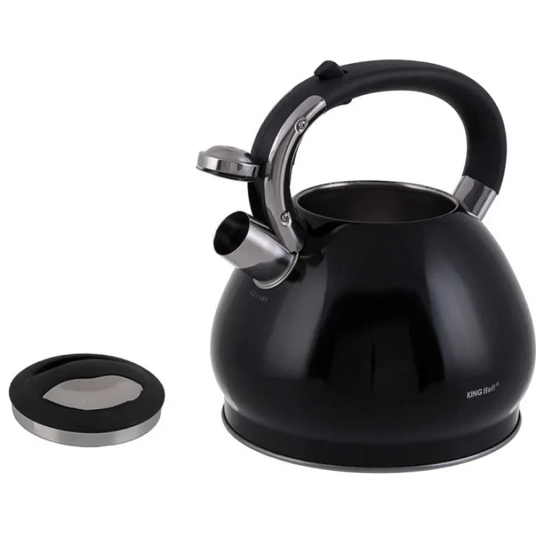 Czajnik ze stali KingHoff KH 1221 z gwizdkiem na indukcję 3.4L czarny