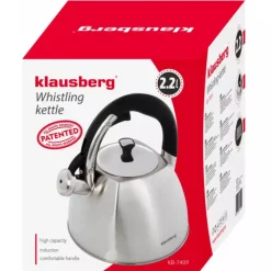 Czajnik ze stali Klausberg KB 7409 z gwizdkiem na indukcję 2.2 L srebrny