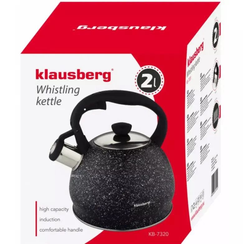 Czajnik z gwizdkiem Klausberg KB 7320 tradycyjny indukcyjny CZARNY