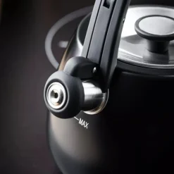 Czajnik z gwizdkiem tradycyjny stalowy 2.5L gaz indukcja czarny matowy Klausberg