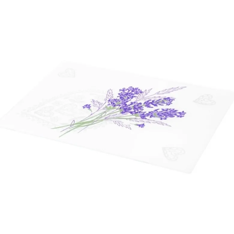 Deska do krojenia patera prostokątna 30x20 cm szklana deska do serwowania clara lavender heart