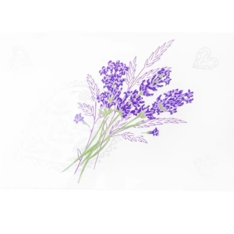 Deska do krojenia patera prostokątna 40x30 cm szklana deska do serwowania clara lavender heart