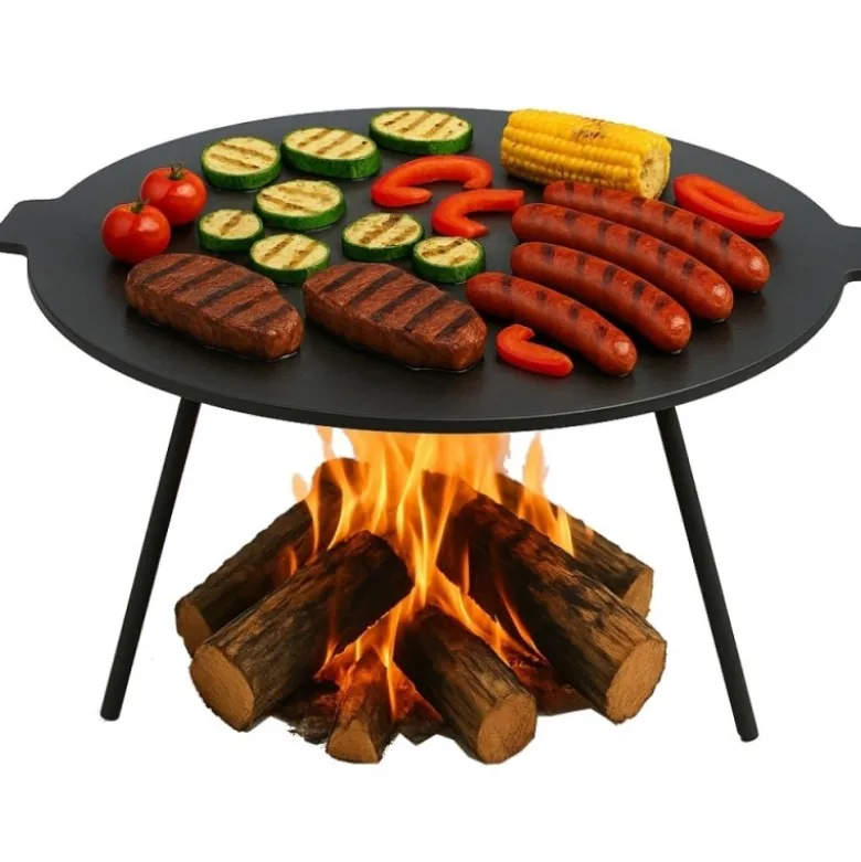 Duża płyta żeliwna okrągła 45cm ruszt na grill ognisko patelnia wok żeliwny