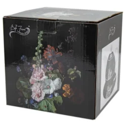 Dzbanek 450 ml z filiżanką imbryk czarny w kwiaty zestaw z filiżanką Tragar Bella Fiore 38977