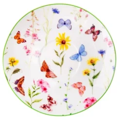 Dzbanek porcelanowy z filiżanką biały imbryk w z motywem polnym do zaparzania herbaty 400ml ODELO VEDIA OD2958 Delhan