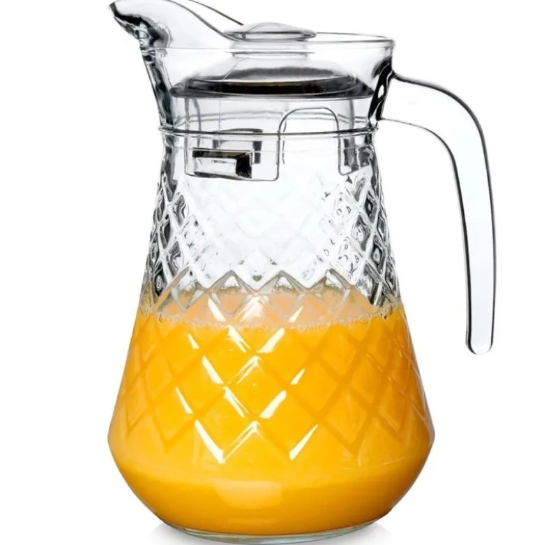 Dzbanek szklany 1400 ml z pokrywką do serwowania lemoniady herbaty mrożonej i kompotu Vilde