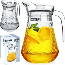 Dzbanek szklany 1400 ml z pokrywką do serwowania lemoniady herbaty mrożonej i kompotu Vilde