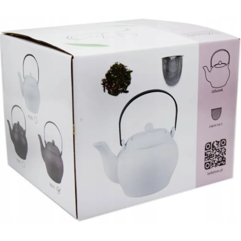 Dzbanek z zaparzaczem 900 ml imbryk czarny Tragar Bella Fiore A 383
