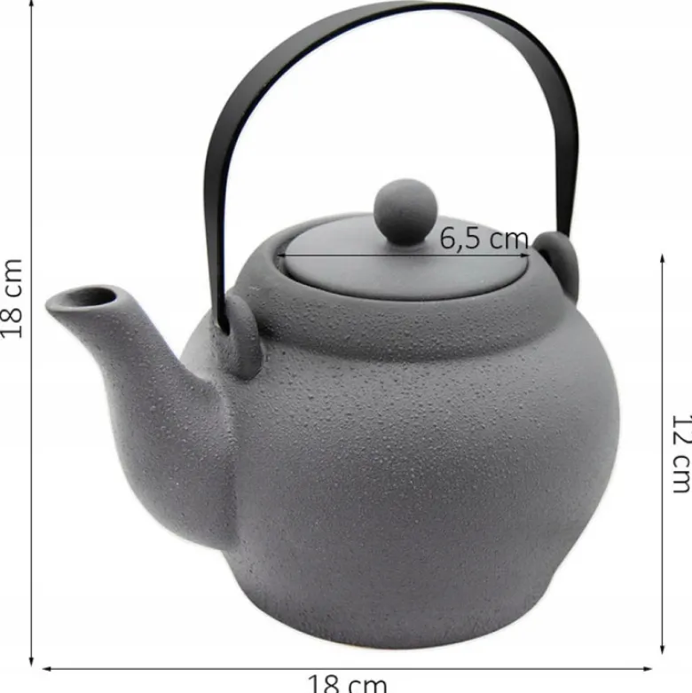 Dzbanek z zaparzaczem 900 ml imbryk czarny Tragar Bella Fiore A 383