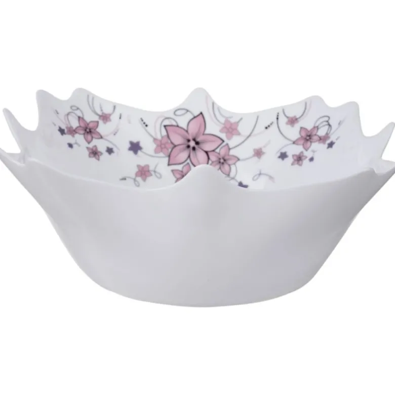 Elegancki zestaw obiadowo-kawowy 58 el. GierekHoff czarno-biały w kwiatowy wzór K-15009-4