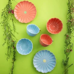 Filiżanka ceramiczna 350 ml Altom Kwiat jumbo do kawy herbaty błękitna