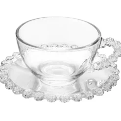 Filiżanka ze spodkiem do kawy i herbaty 200 ml szklana Altom Design Bloom
