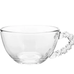 Filiżanka ze spodkiem do kawy i herbaty 200 ml szklana Altom Design Bloom