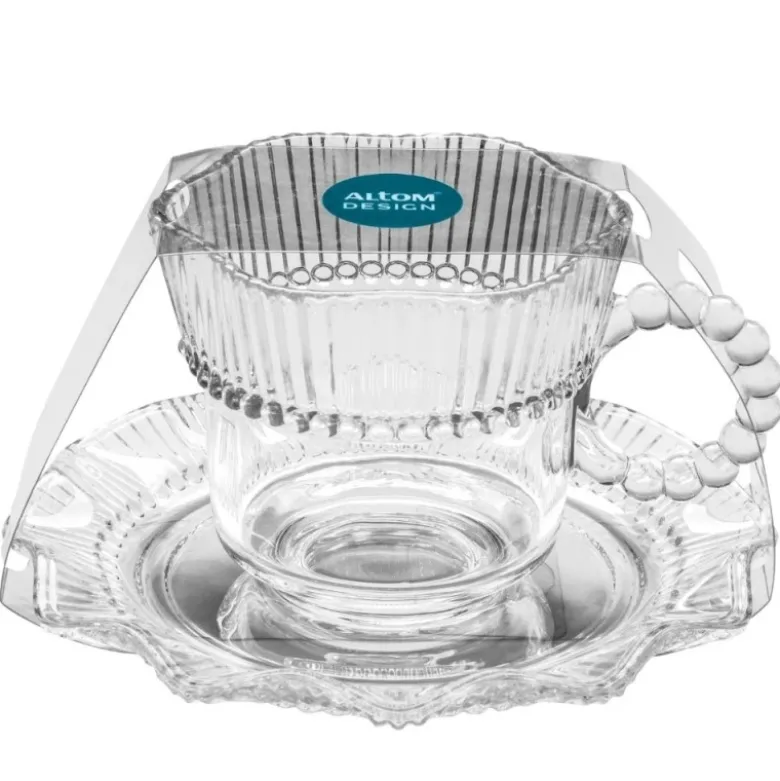 Filiżanki 200 ml ze spodkami do kawy herbaty na 6 osób serwis kawowy Altom Design Vivienne zestaw 6 sztuk