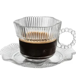 Filiżanki 200 ml ze spodkami do kawy herbaty na 6 osób serwis kawowy Altom Design Vivienne zestaw 6 sztuk