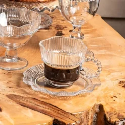 Filiżanki 200 ml ze spodkami do kawy herbaty na 6 osób serwis kawowy Altom Design Vivienne zestaw 6 sztuk