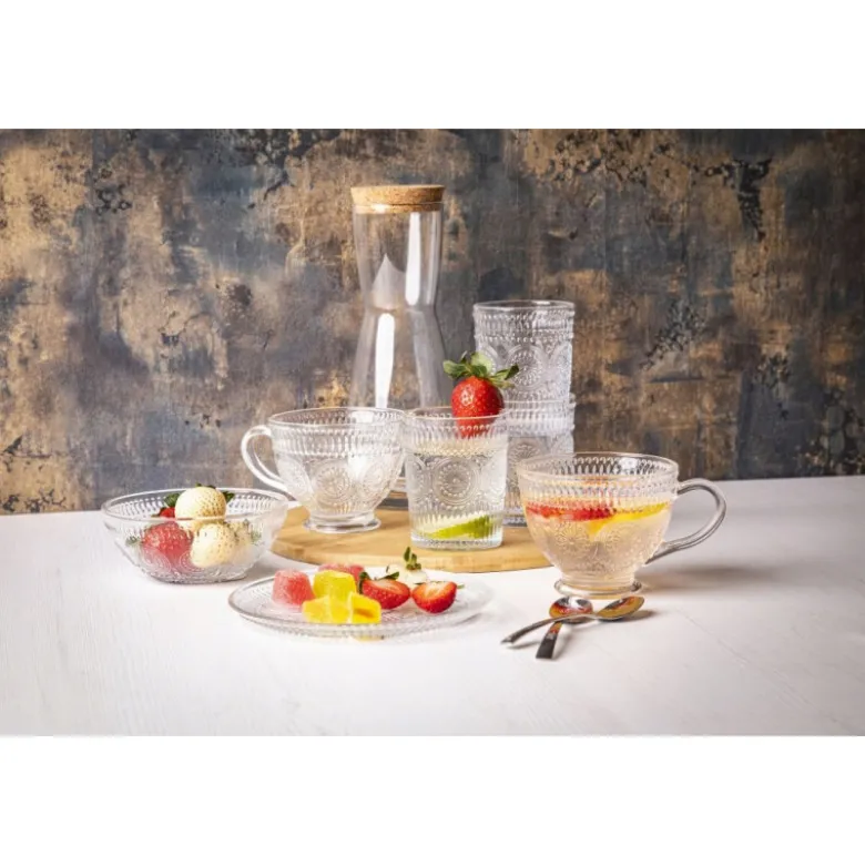 Filiżanki szklane 430 ml duże do kawy herbaty Altom Daisy zestaw 6 sztuk