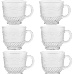Filiżanki szklane 240 ml Florina Regina zestaw 6 filiżanek do kawy herbaty