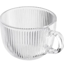 Filiżanki z uchem do kawy latte 510 ml kubki ryflowane zestaw 6 szt Altom Design Selena