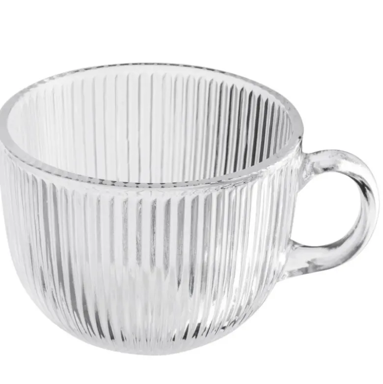 Filiżanki z uchem do kawy latte 510 ml kubki ryflowane zestaw 6 szt Altom Design Selena
