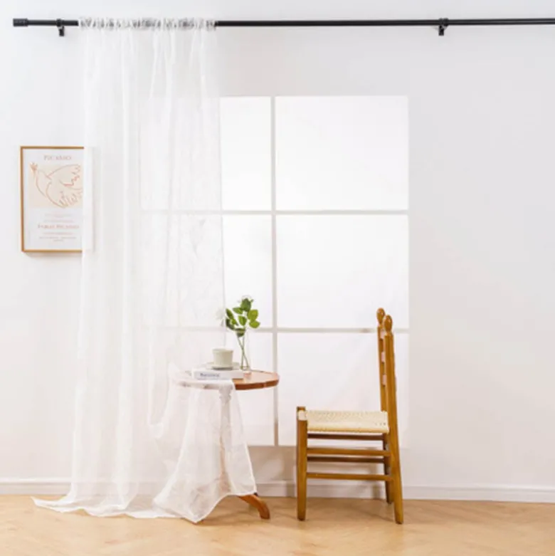 Firana biała z haftem 145x270 cm taśma Cotton World