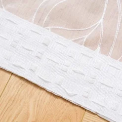 Firana biała z haftem 145x270 cm taśma Cotton World