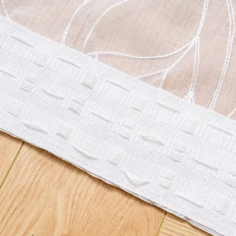 Firana biała z haftem 145x270 cm taśma Cotton World