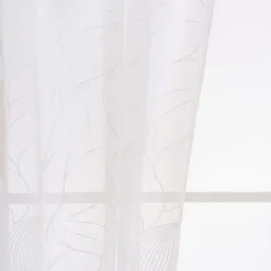 Firana biała z haftem 145x250 cm taśma Cotton World