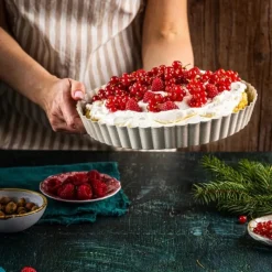Forma do tarty z wyjmowanym dnem 25cm z powłoką non-stick beżowa KingHoff