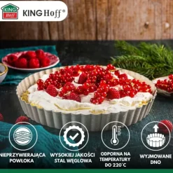 Forma do tarty z wyjmowanym dnem 25cm z powłoką non-stick beżowa KingHoff